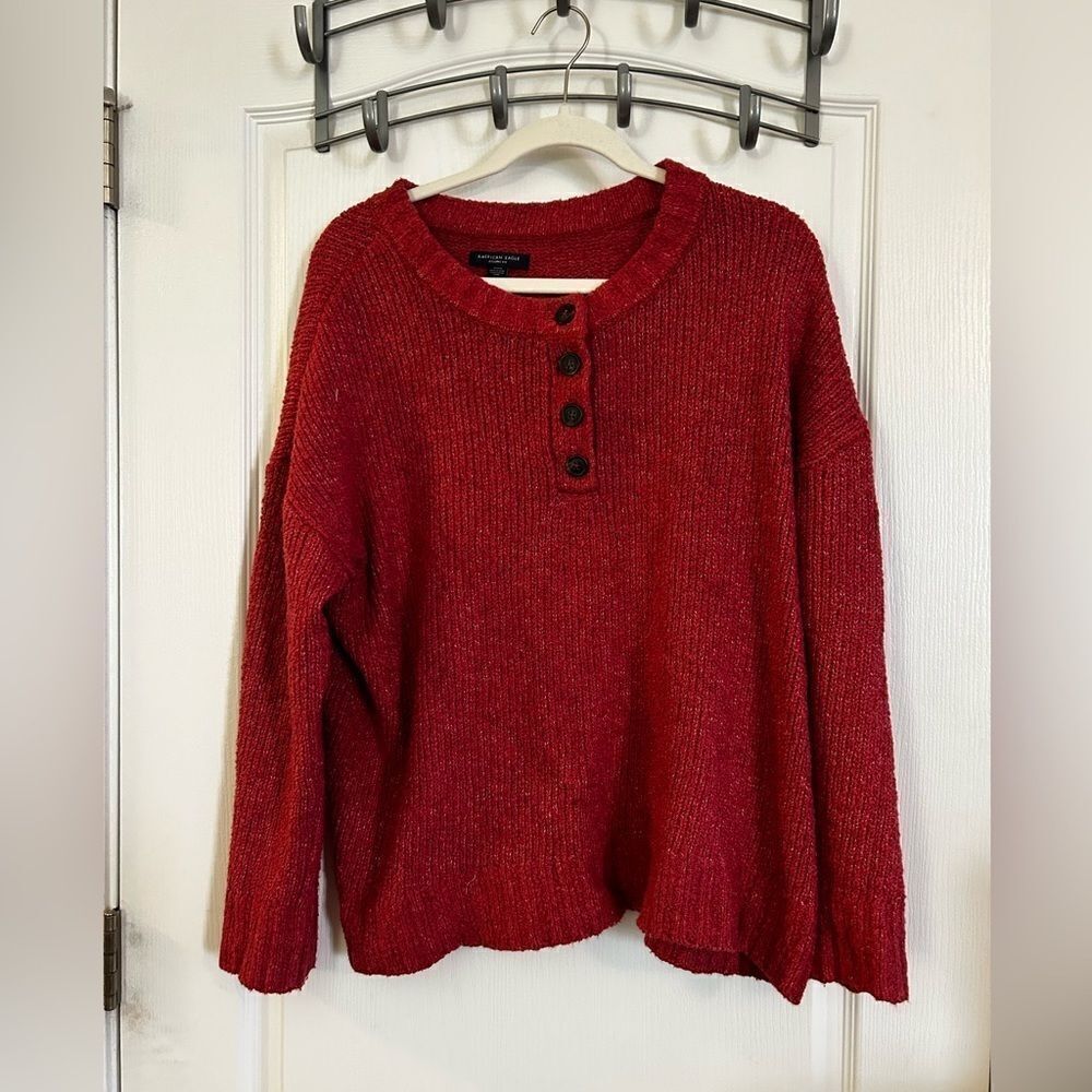 American Eagle Outfitters sweater Jegging Fit Red Long Sleeve women’s M EUC cozy